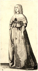 Wenceslas Hollar - Lady with jewelled rope around her waist (State 2)