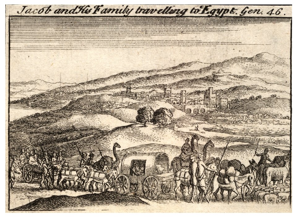 Wenceslas Hollar - Jacob travelling to Egypt (State 3)