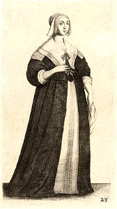Wenceslas Hollar - Lady with a handkerchief (State 2)