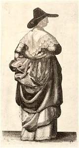 Wenceslas Hollar - Lady with hat with wide brim (State 1)