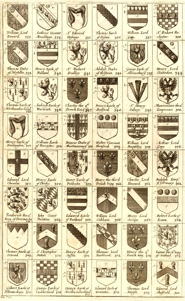 Wenceslas Hollar - Arms of knights of the Garter 8
