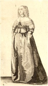 Wenceslas Hollar - Lady with jewelled rope around her waist (State 1)