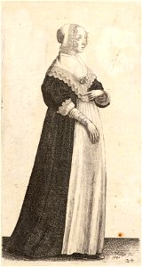 Wenceslas Hollar - Lady with high neck wrap (State 1)