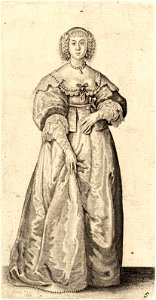 Wenceslas Hollar - Lady with ribbon round her waist (State 3)