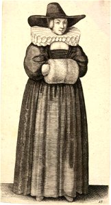 Wenceslas Hollar - Lady with ruff and muff (State 2). Free illustration for personal and commercial use.
