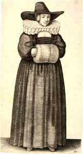 Wenceslas Hollar - Lady with ruff and muff (State 2)