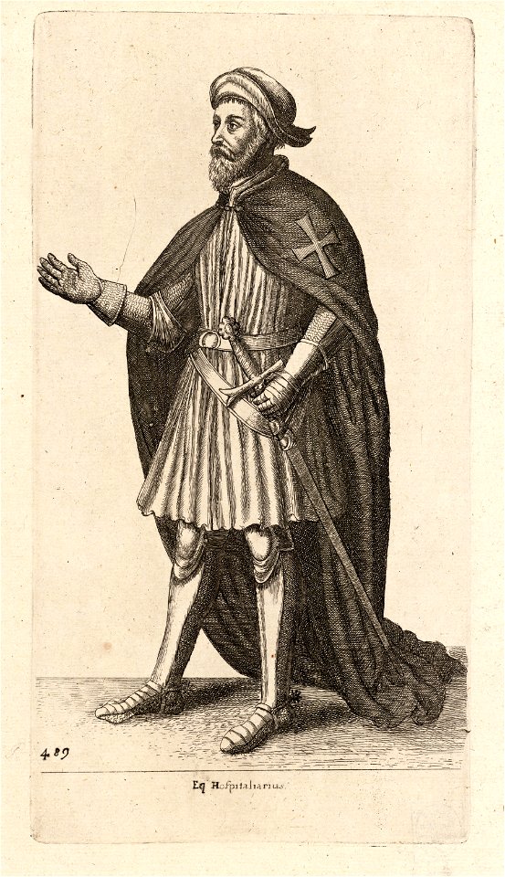 Wenceslas Hollar - Eq. Hospitaliarius (State 2)