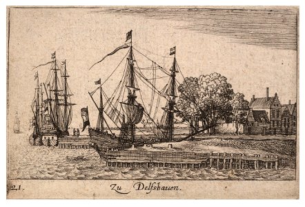 Wenceslas Hollar - Delfshaven (plus a reversed image)
