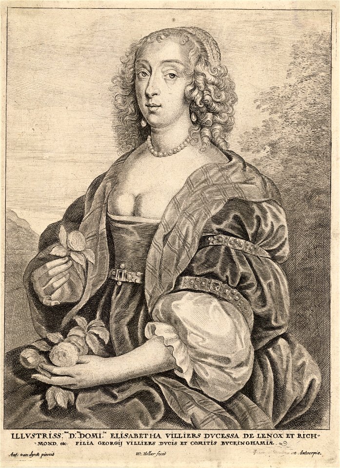 Wenceslas Hollar - Duchess of Lennox, after van Dyck (State 5)