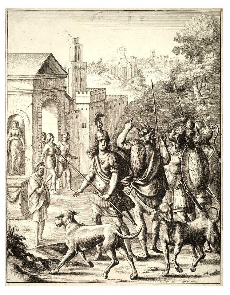 Wenceslas Hollar - Evander and Aeneas at Palentium (State 1)