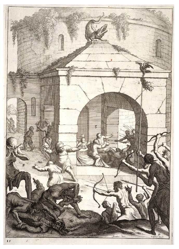 Wenceslas Hollar - Fight between the Ombites and the Tentyrites (State 2)