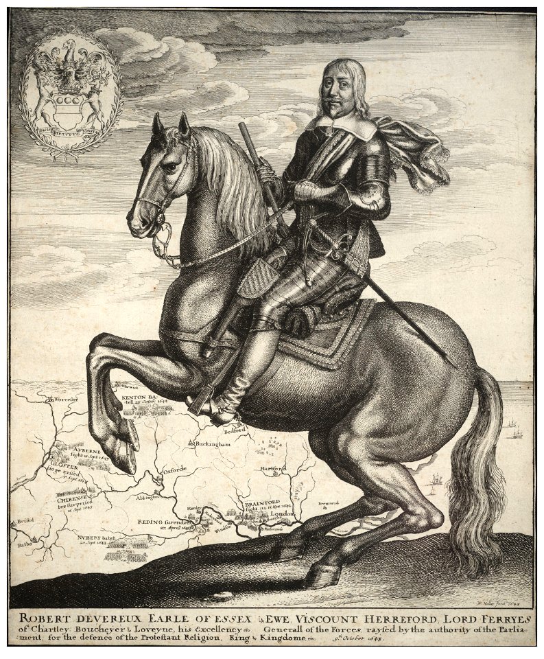 Wenceslas Hollar - Earl of Essex on horseback (State 2)