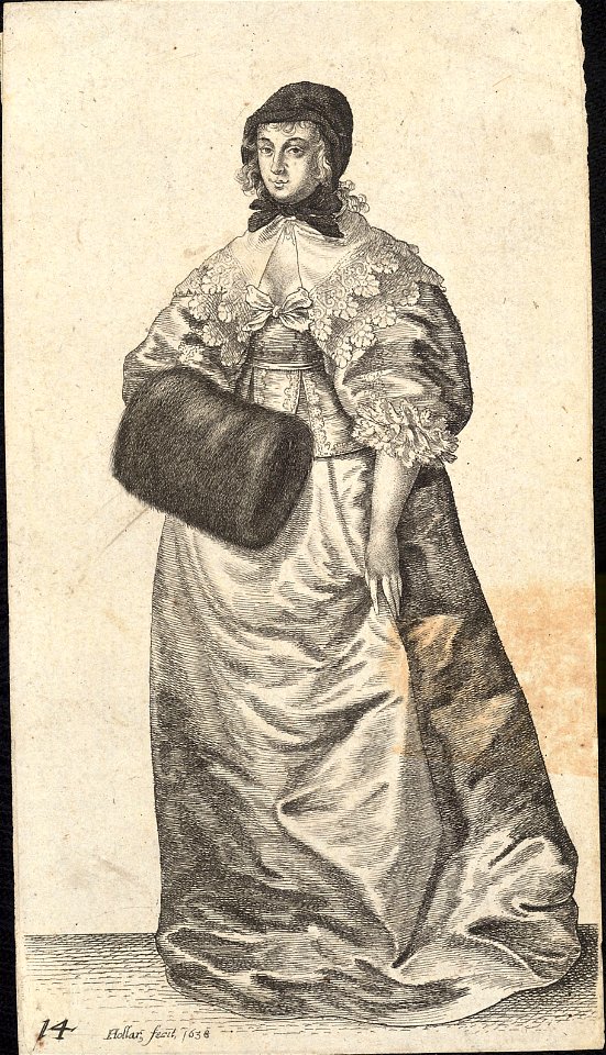 Wenceslas Hollar - Lady with cap and muff (State 2)