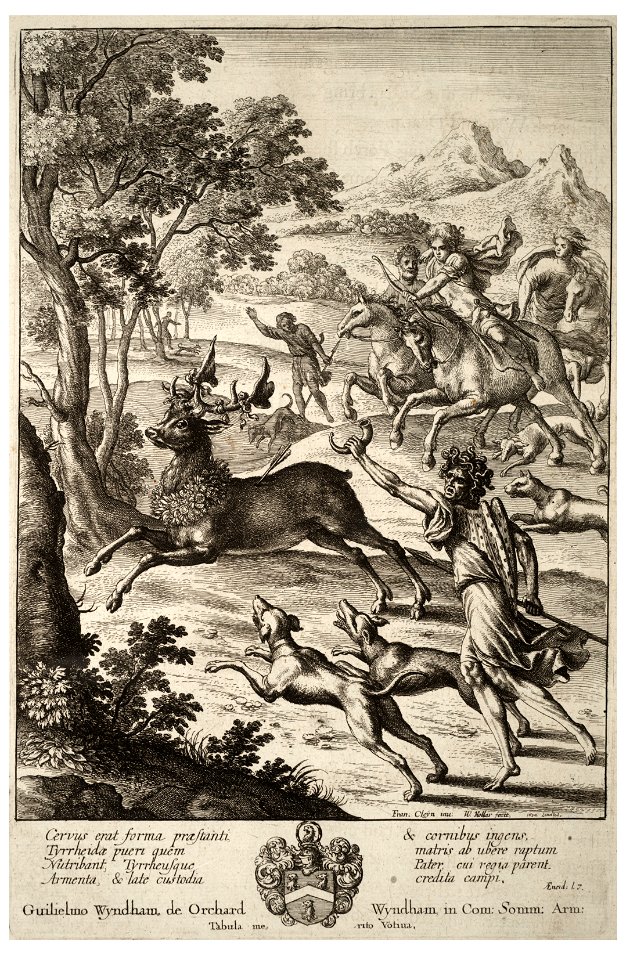 Wenceslas Hollar - Julus hunting the stag of Tyrrheus (State 2)