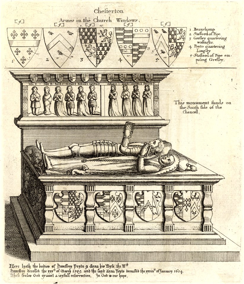 Wenceslas Hollar - Edward Peto (monument) (State 2)
