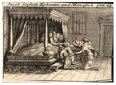 Wenceslas Hollar - Jacob blessing Ephraim and Manasseh (State 3)