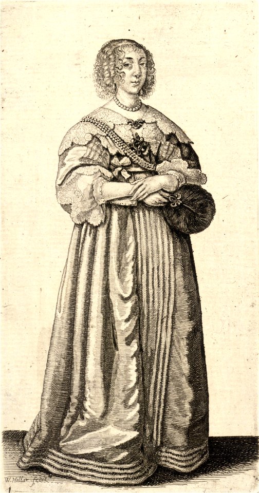 Wenceslas Hollar - Lady with feather fan (State 2)