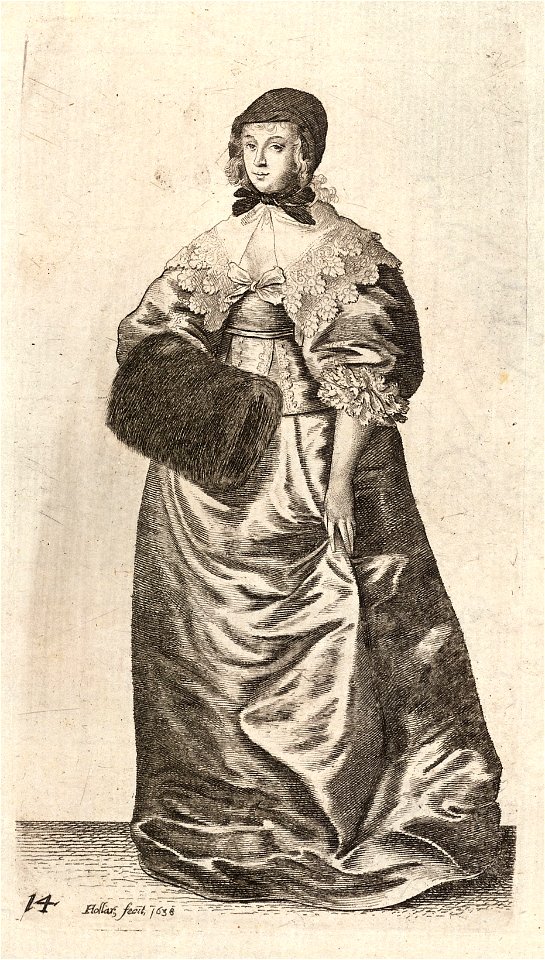 Wenceslas Hollar - Lady with cap and muff (State 3)