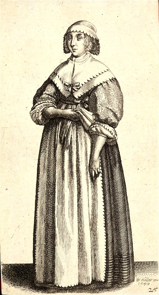 Wenceslas Hollar - Lady holding gloves (State 2)