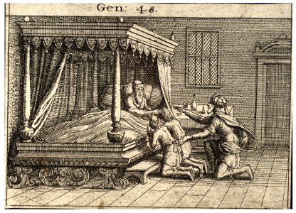 Wenceslas Hollar - Jacob blessing Ephraim and Manasseh (State 1)