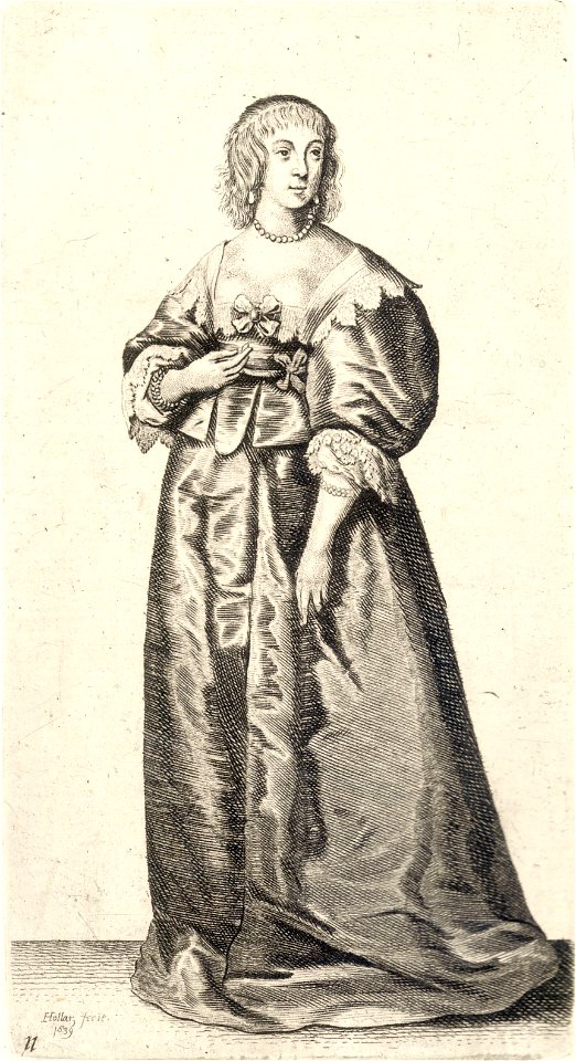 Wenceslas Hollar - Lady with pearl bracelets (State 3)