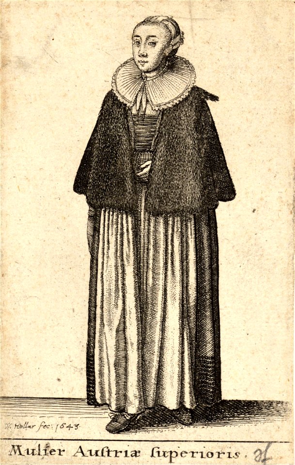 Wenceslas Hollar - Mulier Austriae superioris (State 1)