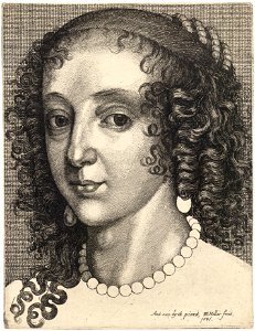 Wenceslas Hollar - Henrietta Maria, after van Dyck (State 1)