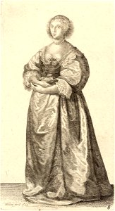 Wenceslas Hollar - Lady with flowers (State 2)