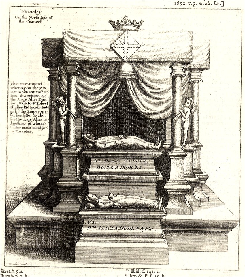 Wenceslas Hollar - Lady Alice Dudley (monument) (State 2)