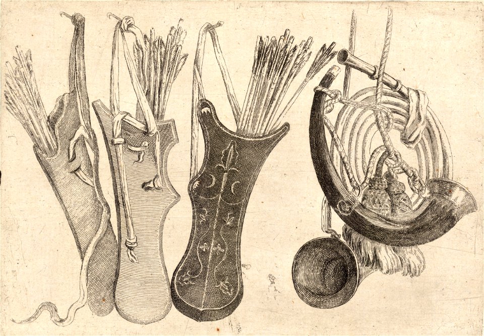 Wenceslas Hollar - Quivers and hunting horns