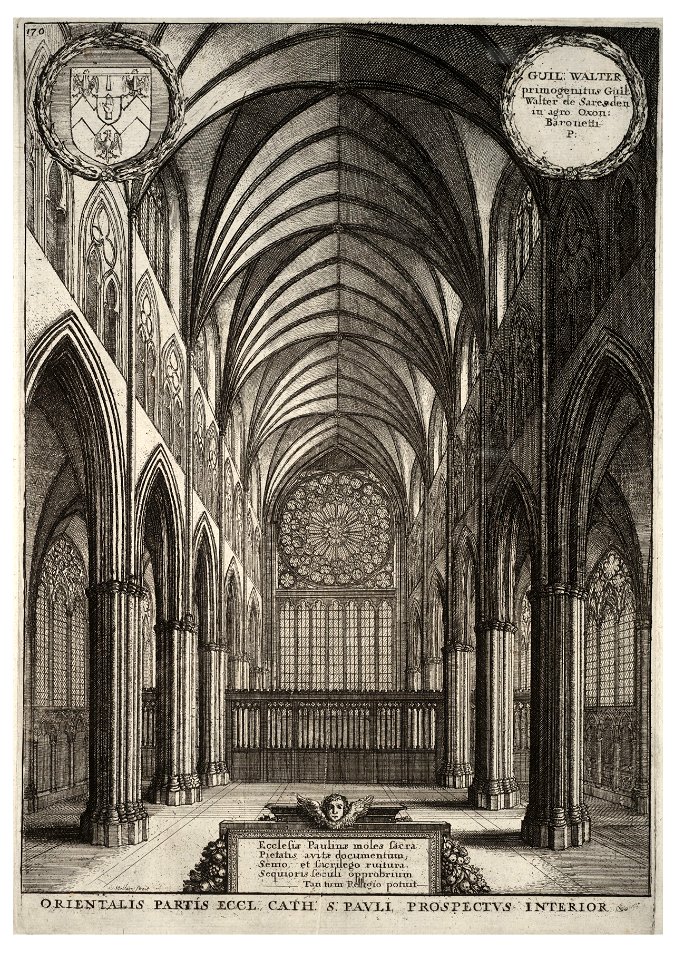 Wenceslas Hollar - St Paul's. Interior of E. end (State 1)