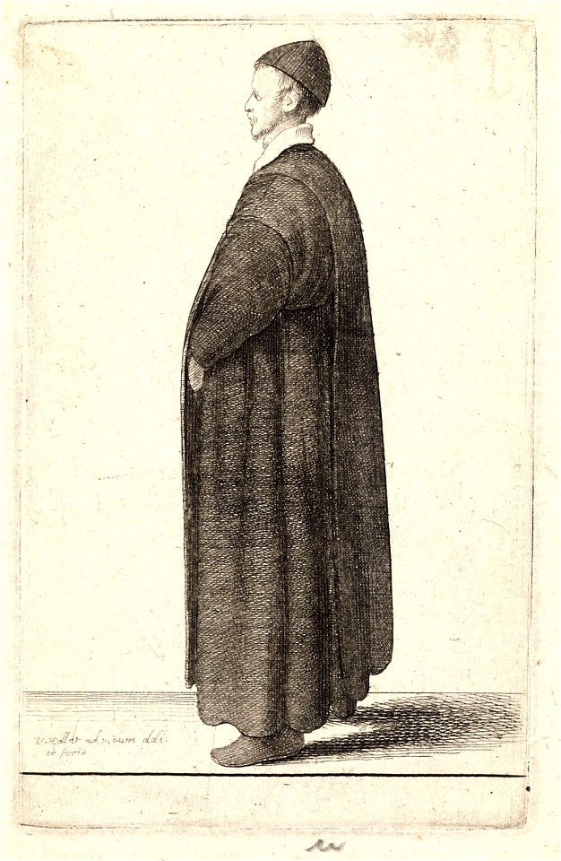 Wenceslas Hollar - Monk, profile to left