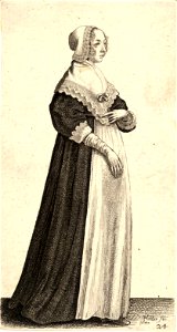 Wenceslas Hollar - Lady with high neck wrap (State 2)