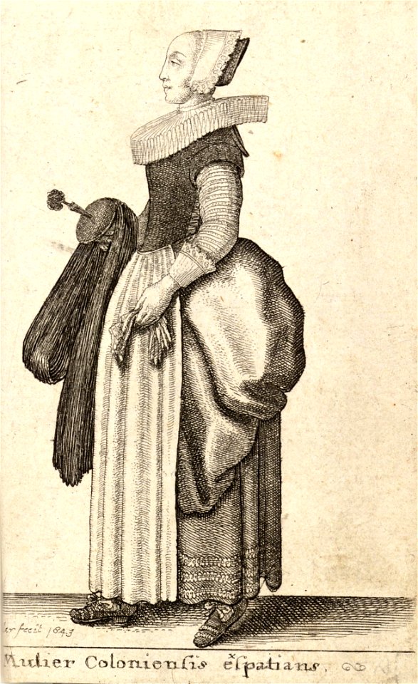Wenceslas Hollar - Mulier Coloniensis exspatians (State 1)