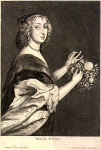 Wenceslas Hollar - Mrs Killigrew (State 2). Free illustration for personal and commercial use.