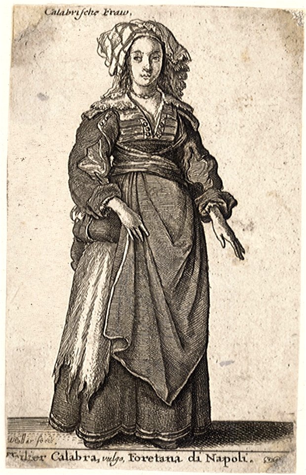 Wenceslas Hollar - Mulier Calabra, vulgo, Foretana di Napoli (State 2)