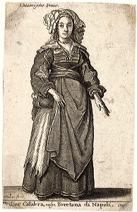 Wenceslas Hollar - Mulier Calabra, vulgo, Foretana di Napoli (State 2)