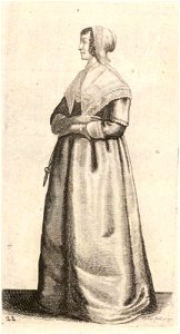 Wenceslas Hollar - Lady with scissors (State 1)