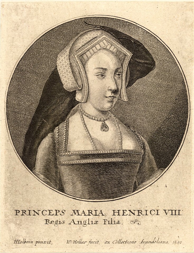 Wenceslas Hollar - Mary I of England (State 4)
