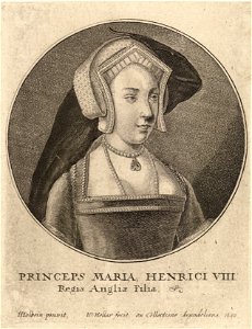 Wenceslas Hollar - Mary I of England (State 4)