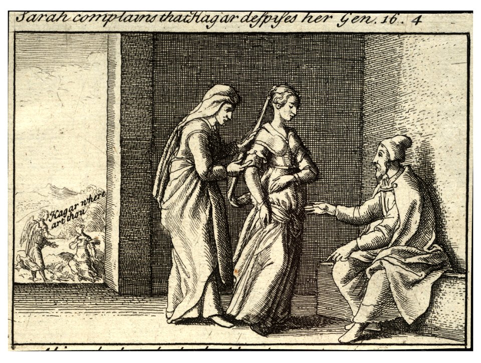 Wenceslas Hollar - Sarah and Hagar (State 2)