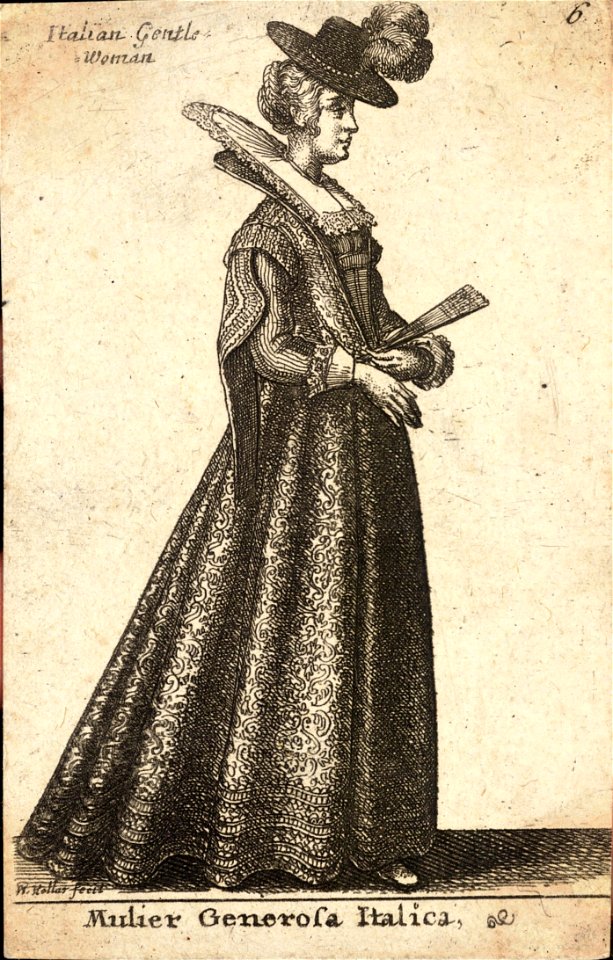 Wenceslas Hollar - Mulier Generosa Italica (State 2)
