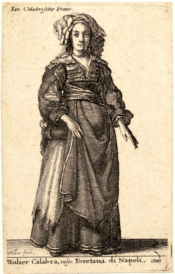 Wenceslas Hollar - Mulier Calabra, vulgo, Foretana di Napoli (State 1)
