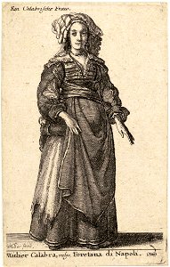 Wenceslas Hollar - Mulier Calabra, vulgo, Foretana di Napoli (State 1)