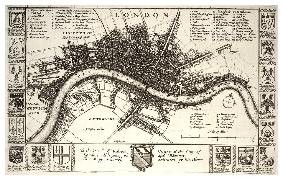 Wenceslas Hollar - Plan of London before the fire (State 2)