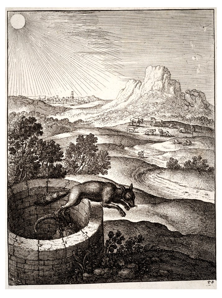 Wenceslas Hollar - The fox and the goat 2