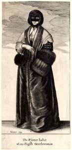 Wenceslas Hollar - English lady in winter costume. Free illustration for personal and commercial use.