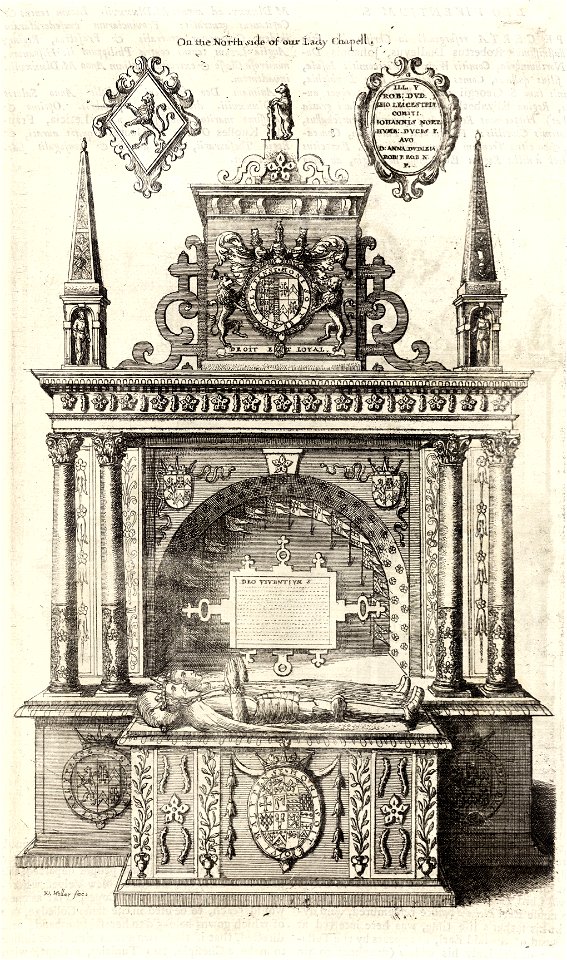 Wenceslas Hollar - Robert Dudley, Earl of Leicester (monument)