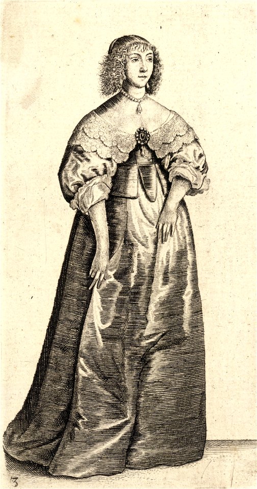 Wenceslas Hollar - Lady with large jewel (State 3)