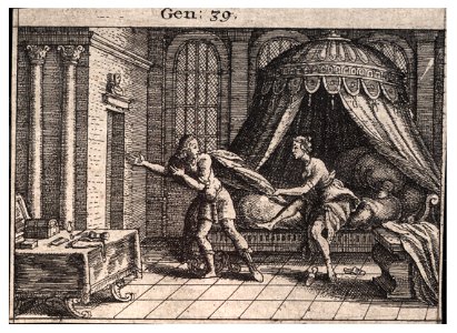 Wenceslas Hollar - Joseph and Potiphar's wife (State 1)